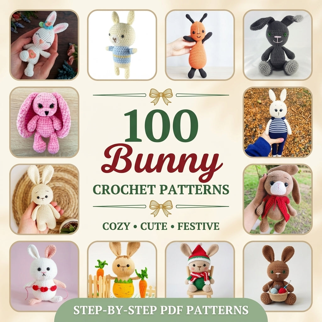 Bunny Christmas Crochet Pattern Bundle – Set 1 (100 Patterns)