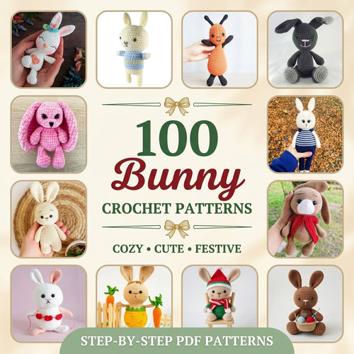 Bunny Christmas Crochet Pattern Bundle – Set 1 (100 Patterns)
