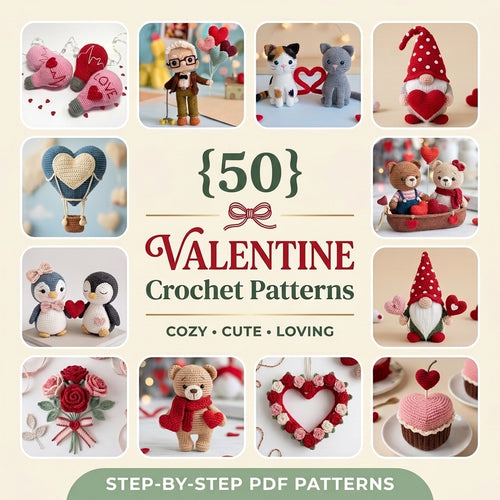 Valentine Crochet Pattern Bundle – Set 1 (50 Patterns)