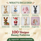 Bunny Christmas Crochet Pattern Bundle – Set 2 (100 Patterns)