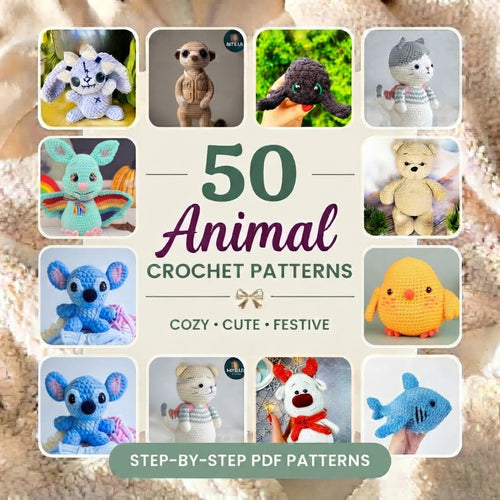 Animal Crochet Pattern Bundle – Set 2 (50 Patterns)