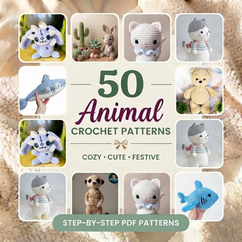Animal Crochet Pattern Bundle – Set 3 (50 Patterns)