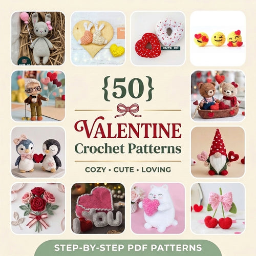 Valentine Crochet Pattern Bundle – Set 2 (50 Patterns)